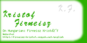 kristof firneisz business card